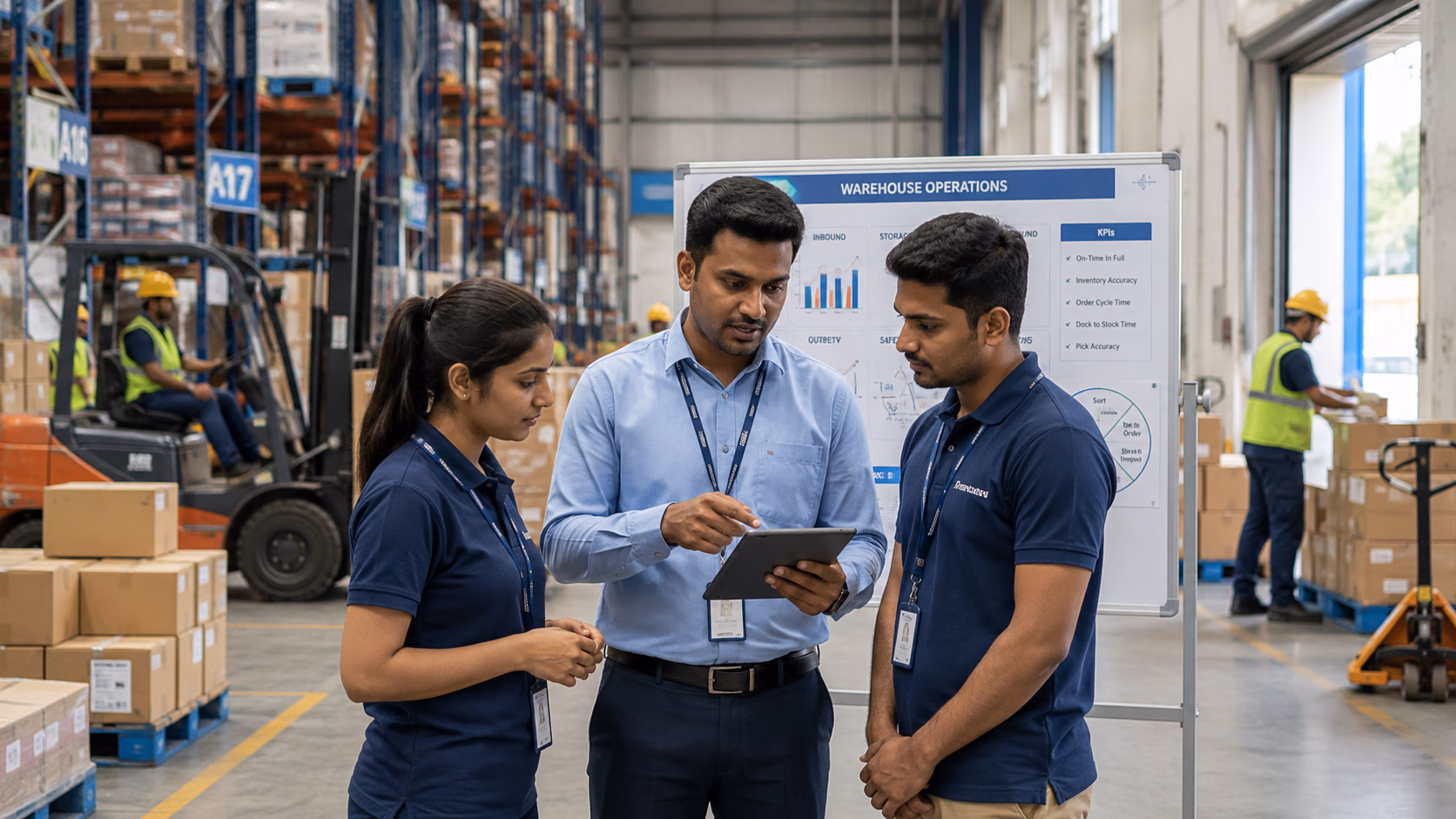Singhania Institute practical logistics training inside a modern warehouse